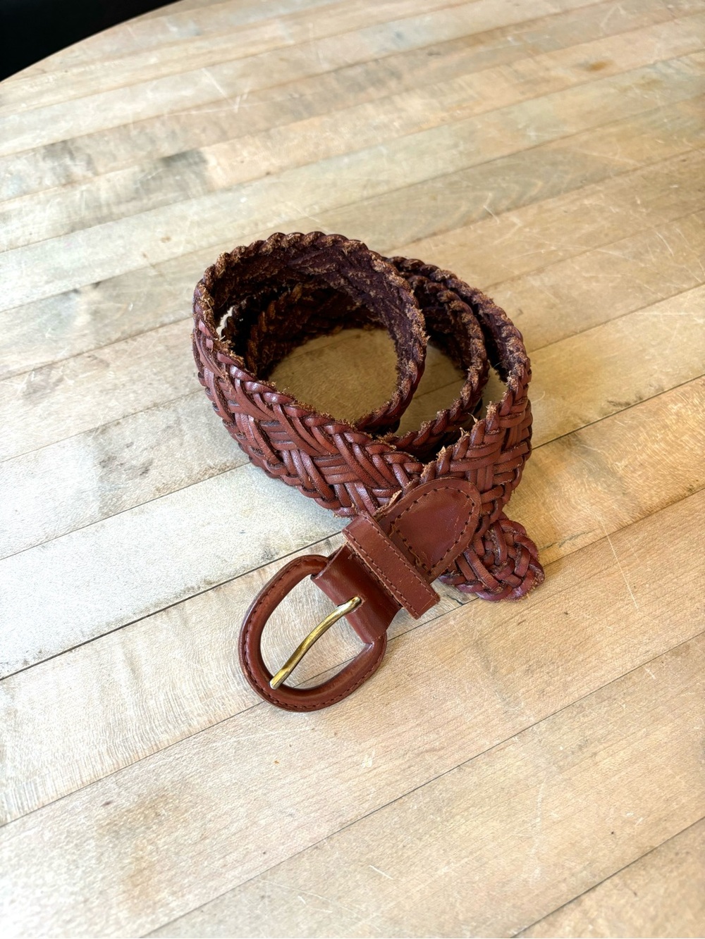 Vintage Braided Leather Belt